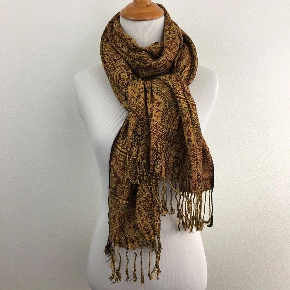 Multi Color Browns & Yellows Shawl / Scarf